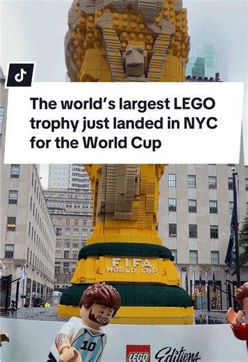 The world’s largest LEGO World Cup trophy has officially landed in NYC and it’s truly massive 😲 Standing at 27 ft tall and built from more than 1.36 million LEGO bricks, this enormous installation is on display now until 🗓️ July 19th in 📍Rockefeller Center. . @Rockefeller Center @LEGO #creatorsearchinsights #thingstodonyctoday #freethingstodo #freethingstodoinnyc #nyc