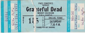 Oct 15, 1977: Grateful Dead at Moody Coliseum Dallas, Texas, United States | Concert Archives