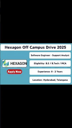 Hexagon Software Engineer Hiring 2025 Hyderabad | Salary ₹18 LPA? Full Details! #Hexagon #Jobs
