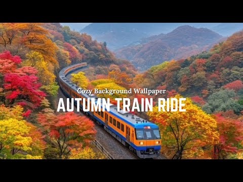 Autumn Trees Leaves Ambience Background Wallpaper | Colorful Fall Ambience | Relaxing Jazz Cafe 🍁🍂