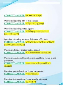 CLEP COLLEGE ALGEBRA QUESTIONS AND ANSWERS 100% CORRECT