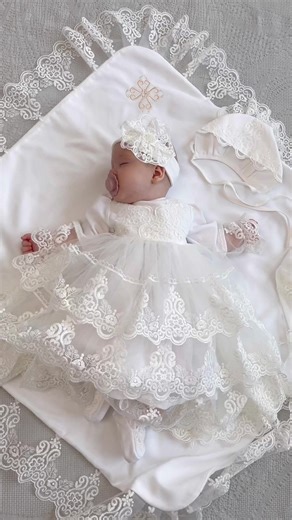 The sweetest angel on her special day 🤍 Our luxury lace baptism set — delicate, soft, and made for unforgettable moments. Includes a gorgeous lace dress, bonnet, blanket, and booties, all crafted with love and attention to every detail. Perfect for baptism, christening, or first photoshoot 💫 👶 Available now in the USA — ready to ship! 🎀 Make her day as beautiful as she is ✨ #BaptismDress #ChristeningOutfit #BabyGirlStyle #LaceDress #MadeInUkraine