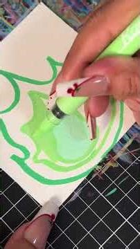 Immersive painting Green flame Acrylic marker Painting Daily painting