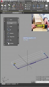 Autocad How to create a Dynamic block (2 x 4 Stud Lumber) STRETCH very easy and fast, #shorts