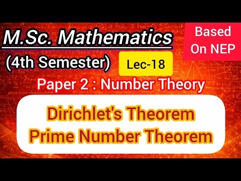 Lec-18 | Unit-1 completed | Dirichlet's Theorem and its consequences | Prime Number Theorem|4sem nep