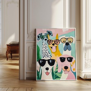 Cool Dogs Art Print – Sunglasses, Modern Kids Room Decor (digital Download) - Etsy