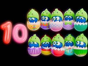 🥚🍉 Ten Surprise Eggs + More with Funky Fruits | Baby Sensory Colors & Fun Animation