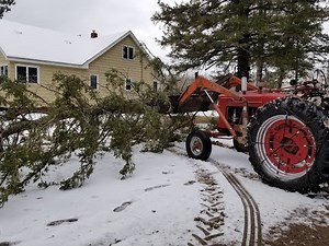 THE FARMHOUSE. Lockdown begins. Snowstorm. Power out. Workshop woodstove cooking. Farmall M.