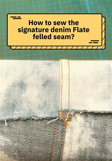 How to sew the denim seam or the Flate felled seam? #sewtok #sewing #sewingtutorial #sewingfyp #sewingtips
