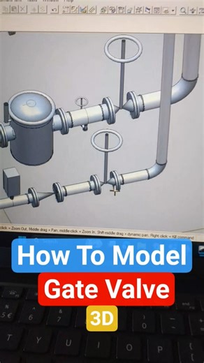How to Model GATE Valve in SP3D #sp3d #piping #design #viralshortsvideo #shorts