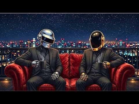 🤖 Daft Punk Midnight Skyline Lounge | Chill Disco, Synthwave, Chillwave, Electronic Funk Playlist