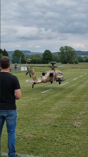 Giant Scale RC AH-64 Apache Helicopter - Insanely Realistic Takeoff