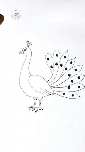 How to Draw a Peacock Easily 🦚✏️ | Beautiful Bird Drawing #drawing #peacock