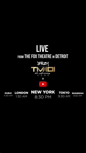 TM:101 LIVE • Fox Theatre • Detroit, Michigan‼️ You don’t wanna miss this ⛄️ It’s only one place to watch it- On my YouTube channel! 8:30 PM EST 5:30 PM PST It’s gonna be a celebration, Watch parties loading 🍾 #20yearsofmotivation #tm101live | Jeezy