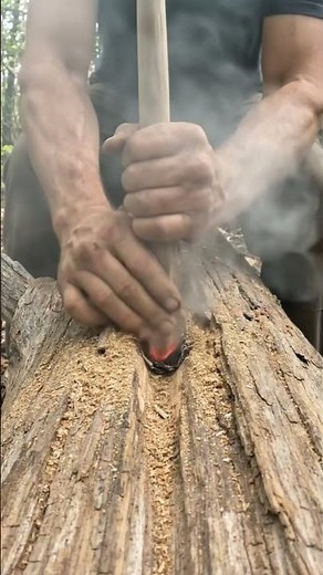 NO LIGHTER? How to Start Fire with Sticks 🪵🔥#survival #shorts