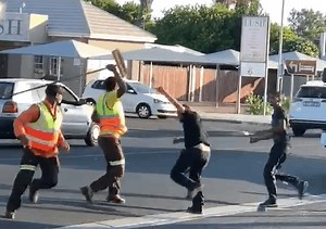 Watch: Strand municipal worker fights off attackers with a broom