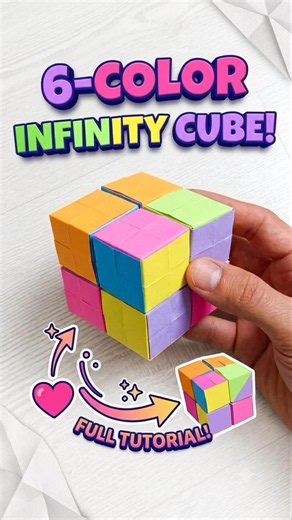 DIY 6-Color Origami Infinity Cube! 🌈 Endless Paper Fidget Toy