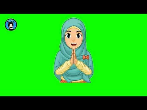 MUSLIMAH ANIMASI KARTUN | green screen salam