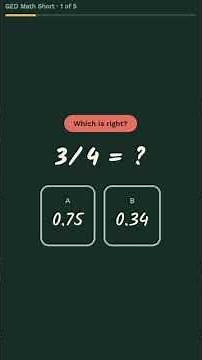 3/4 as a Decimal — A or B? (GED Math) #math #fractions #decimals #mathtips #gedmath #gedprep