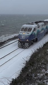 333K views · 5.1K reactions | During a winter snow storm in Western Washington, a Sound Transit Sounder commuter train heads south along the splashing waters of Puget Sound in Edmonds. This is a special weekend train on the N Line for a Seahawks Football game in Seattle. Two normal length train sets were coupled together to make a six car double ended train for the event. #winterwonderland #trains #travel #pugetsound #winter #commuter #railway | Coasterfan2105 | Facebook