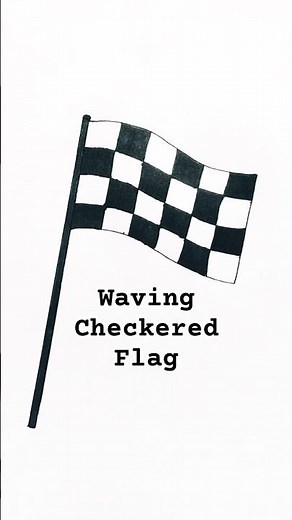 How to draw a waiving checkered flag 🏁 #drawing #art #easydrawing #howtodraw #flag