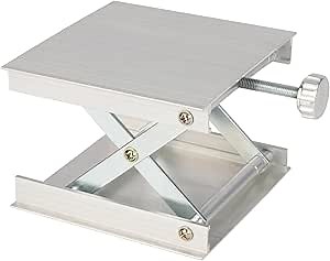 stonylab Lab Scissors Jack, 3.5" x 3.5" Aluminum Alloy Laboratory Support Jack Platform Lab Lift Stand Table, 0.78" - 3.35" Expandable Lift Height Range, Support Weight 20KG