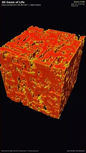 3D Game of Life — 3D Life-Like CA #Shorts