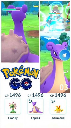 Cradily 🍂 Shiny ✨ Lapras 🌟 Shiny ✨ Azumarill 🌟 || ‪@pokemongo‬ #shorts #battle #pvpteam