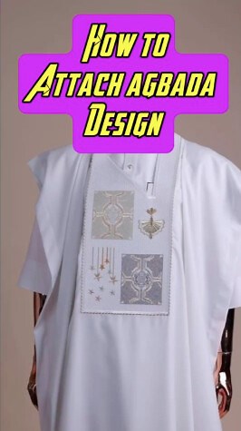 How to attach an agbada design on fabric | Traditional sewing technique