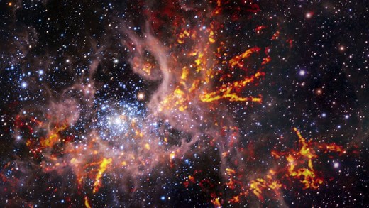 Astronomers image the star-birthing web of a cosmic Tarantula Nebula