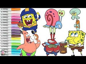 SpongeBob SquarePants Coloring Book Compilation Patrick Star Squidward Gary Mr Krabs