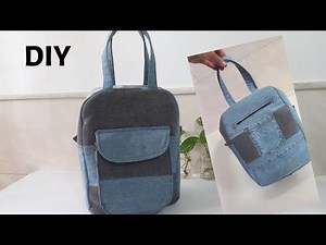 "DIY Denim Handbag from Old Jeans ✂️ Upcycle & Sew with Me”