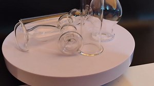 Crystal Calabash Shape Transparent Anal Plug Peephole Clear Hollow Glass Butt Plug Sex Toy(L)