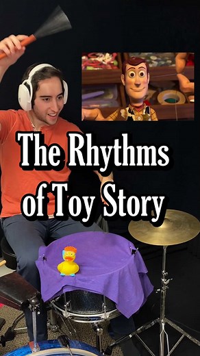 Josh Harmon on Instagram: "The Rhythms of Toy Story . I recreated all the sounds from the “Fixing Woody” scene in Toy Story 2 using only the drums (and a rubber duck). . I’ll be posting the isolated drums version soon, so stay tuned! . #toystory #comedy #disney #pixar #satisfying #funnyvideos #asmr #rhythmsofcomedy #musical #drums #nostalgia #animated"
