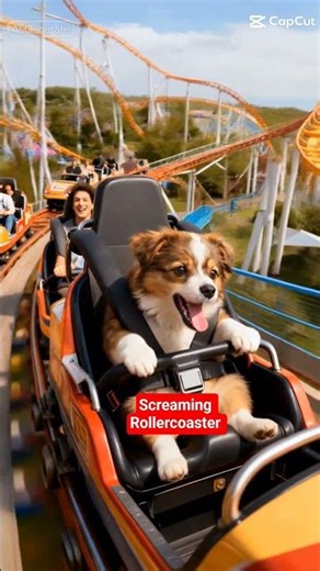 Cute Dog 🐕 - 😱 Screaming on the roller-coaster #scream #shortsviral