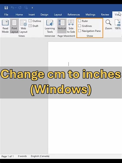 Change cm to inches in Word on Windows. How to switch measurement units in Microsoft Word. Step by step for PC. #wordtutorial #microsoftword #wordonwindows #computerskills #beginnerfriendly #pcskills #windows10 #windows11 #teachersoftiktok #howto