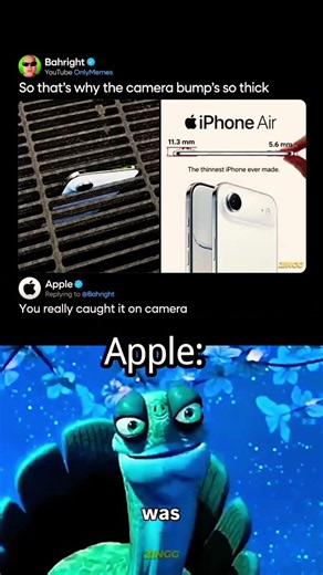 Apple's Camera Bump Has Gone Too Far 😂📱💀#smallcreator #Apple #iPhone #iPhoneAir #TechMeme