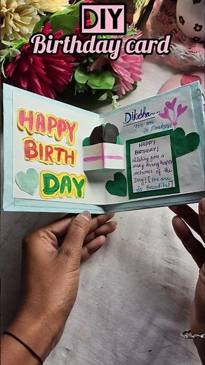 Easiest 3D Birthday Card You'll Ever See! 😍 #diycrafts