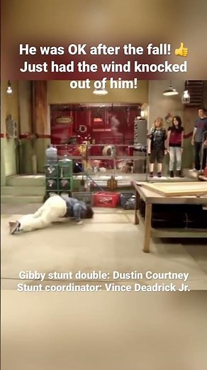 Gibby falls from ceiling [BEHIND THE SCENES]