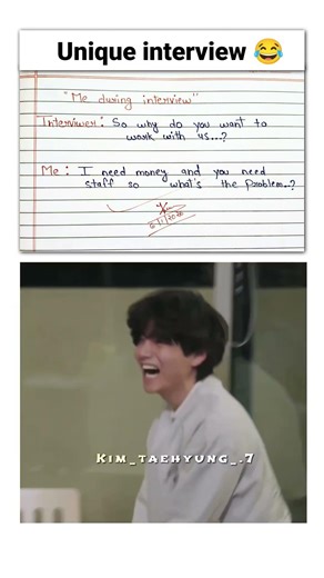 Unique interview😂 #funny #btsfunnytime #btscomedy #memes #bts #comedyseries #comedy #comedyshow #bts