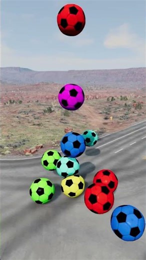 Satisfying Rainbow Ball Tower Fall Crash 😍💥 | BeamNG Drive