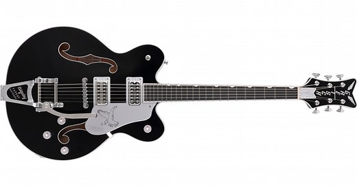 G6636TSL Players Edition Silver Falcon™ Center Block Double-Cut with String-Thru Bigsby®, Filter’Tron™ Pickups, Black