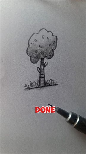 How to Draw a Cute Tree (Easy Tutorial) #art #shorts #foryou #tutorial #satisfying #easy #tree #cute
