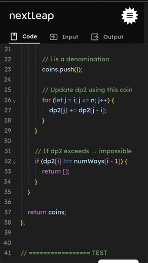 Recover Coin Denominations from DP Array | Reverse Coin Change in JavaScript