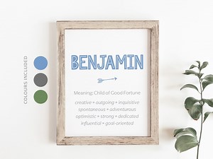 BENJAMIN Name Meaning Printable Wall Art, Character Traits, Strengths, Talents | Name Numerology Meaning INSTANT DOWNLOAD - Etsy