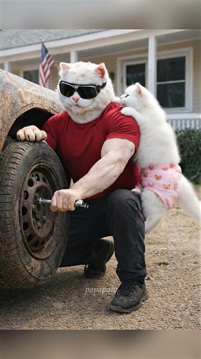 Kitten Mocked for Cardboard Police Car, Dad Cat Builds a Pursuit-Rated Super Car. 