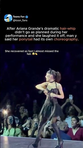 ariana grande's dramatic hair-whip during a live performance