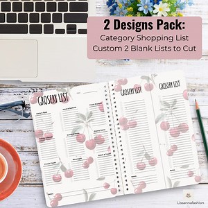 Printable Grocery List Template - Cherry Design | Shopping List PDF | Kitchen Organization | Instant Download - Etsy