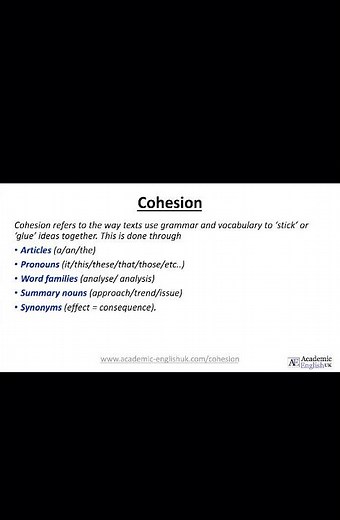Cohesion in academic writing