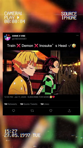 Train ❌ Demon ❌ Inosuke’s Head ✔️🤣#demonslayer #inosuke